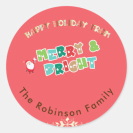 Adesivo Redondo Feliz personalizada e família brilhante