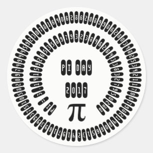 Adesivo Redondo Feliz Pi Day 2017 - Dígitos Matemáticos 3.14