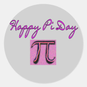 Adesivo Redondo Feliz Pi Day — Artsy