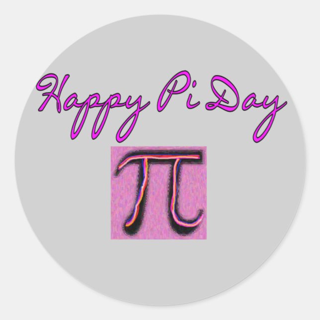 Adesivo Redondo Feliz Pi Day — Artsy (Frente)