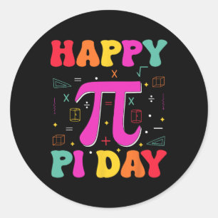 Adesivo Redondo Feliz Pi Day Crianças Professores De Matemática Pr