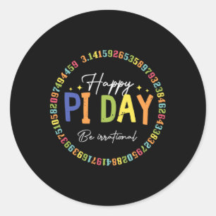 Adesivo Redondo Feliz Pi Day Engraçado Professor De Math Lover 3.1