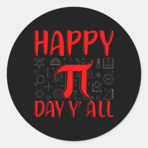 Adesivo Redondo Feliz Pi Day Engraçado Símbolo Men Women Pie