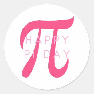 Adesivo Redondo Feliz Pi Day Mathematician