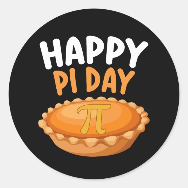 Adesivo Redondo Feliz Pi Day Pie Matemática Matemática Arco-Íris (Frente)