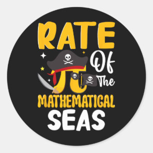 Adesivo Redondo Feliz Pi Dia 3.14 Pi - Engraçado Taxa De Mathemati