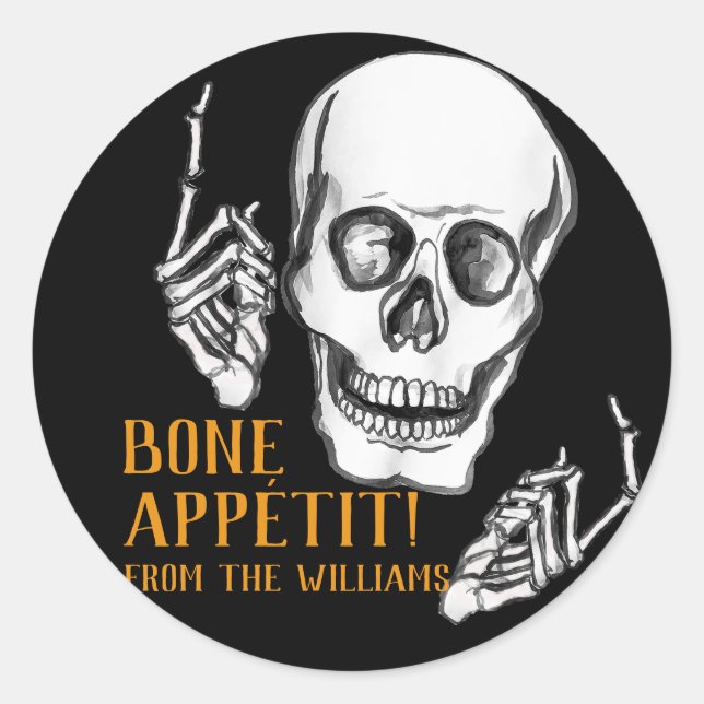 Adesivo Redondo Feliz piada de Halloween (Frente)