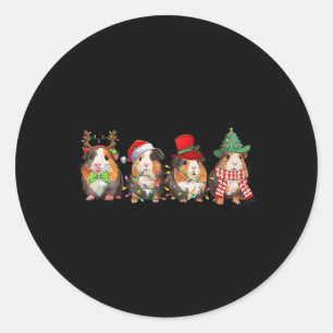 Adesivo Redondo Feliz Pigmas Papais noeis Engraçados Guiné Pig Squ