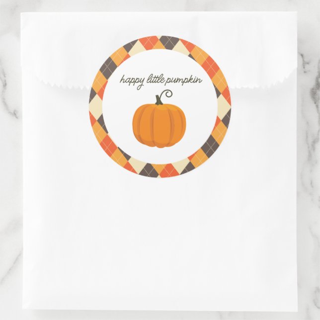 Adesivo Redondo Feliz Pumpkin Party Favor dos Stickers (Bolsa)