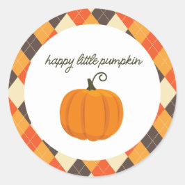 Adesivo Redondo Feliz Pumpkin Party Favor dos Stickers