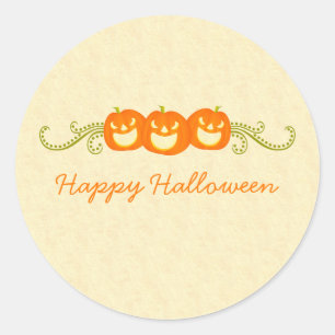 Adesivo Redondo Feliz Pumpkin Suga os Stickers do Dia das Bruxas