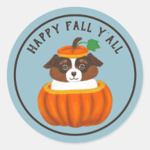 Feliz Queda, Cachorro na Pumpkin Sticker