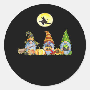 Adesivo Redondo Feliz Queda Todos Os Gnomos do Dia das Bruxas É Qu