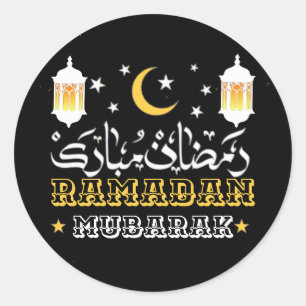 Adesivo Redondo Feliz Ramadan Kareem E Eid Mubarak 2024