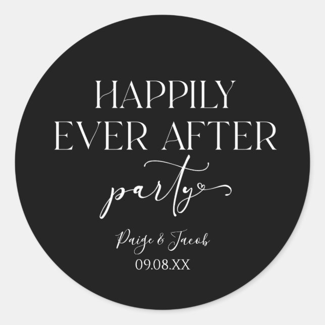 Adesivo Redondo Feliz Recepção de casamento De Festas (Frente)