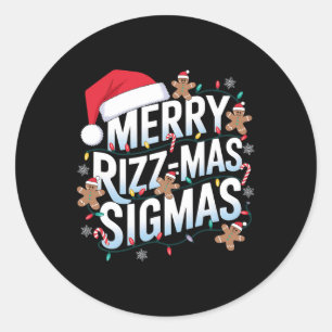 Adesivo Redondo Feliz Rizz Mas Sigmas Engraçado Papais noeis de Na