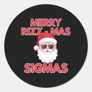Adesivo Redondo Feliz Rizz Mas Sigmas Natal Rizzmas Engraçado Sant