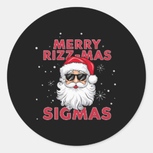 Adesivo Redondo Feliz Rizz Mas Sigmas Papais noeis Natal