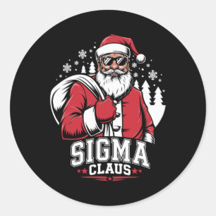 Adesivo Redondo Feliz Rizzmas Sigma Claus Engraçado Papai Noel 1