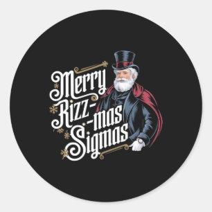 Adesivo Redondo Feliz Rizzmas Sigmas Funny Santa Claus Alpha Gen