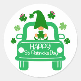 Adesivo Redondo Feliz Rua. Dia de Patrick - Celebrar com o Irish C