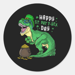 Adesivo Redondo Feliz Rua no Trex Day Dino Toddler