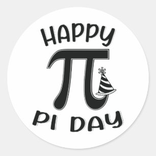 Adesivo Redondo Feliz Símbolo de Geek Nacional de Matemática de