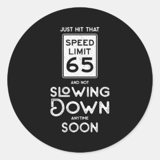 Adesivo Redondo Feliz Sinal 65 De Velocidade 65