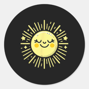 Adesivo Redondo Feliz Sol de Verão Férias ao Sol 