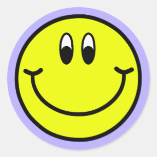 Adesivo Redondo Feliz Sorrindo Cara Emoji Round Sticker