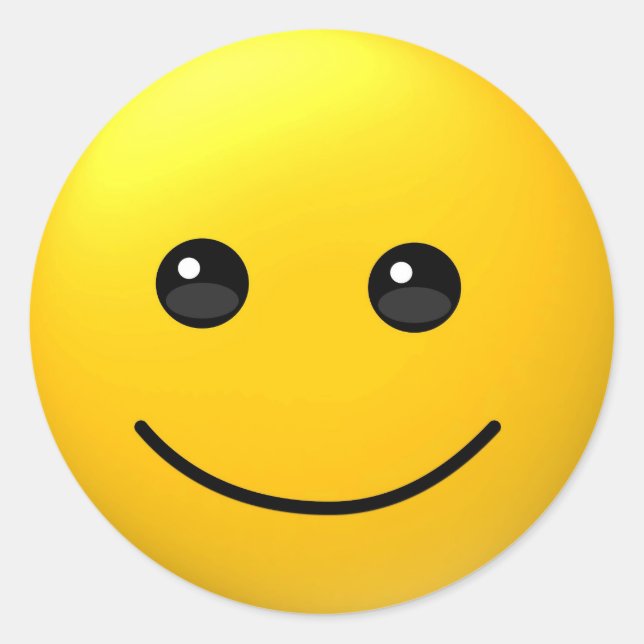 Adesivo Redondo Feliz sorriso engraçado emoji face sticker (Frente)