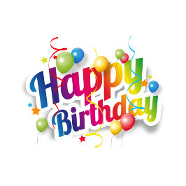 Adesivo Redondo Feliz Texto de Aniversário