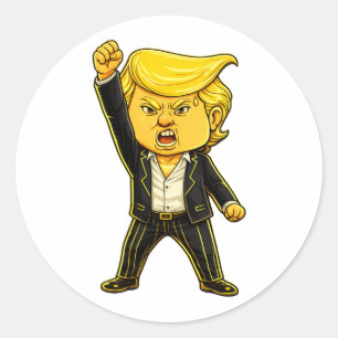 Adesivo Redondo Feliz Trump Lapela Meme Luta Luta Irritado Trump P