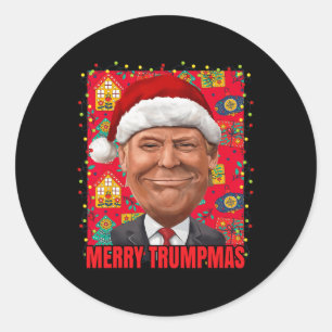 Adesivo Redondo Feliz Trump Xmas 2024