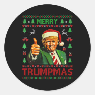 Adesivo Redondo Feliz Trumpmas Engraçado Feliz Natal Docinho Melho
