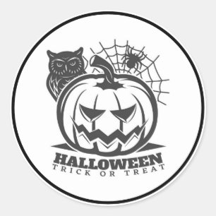 Adesivo Redondo Feliz truque ou trato de Halloween