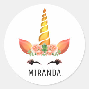 Adesivo Redondo Feliz Unicórnio