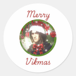 Adesivo Redondo Feliz Vikmas Sticker