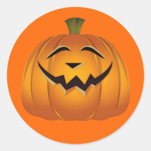 Adesivo Redondo Feliz Vintage Jack 'o Lanterna - Abóbora do Hallow