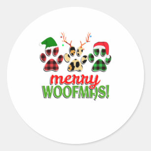Adesivo Redondo FELIZ WOOFMAS Cog Paw