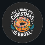 Adesivo Redondo Feliz Xmas Tudo O Que Quero É Que Homens De Bagel<br><div class="desc">Feliz Xmas Tudo Que Quero É Saco De Natal Homens Mulheres Crianças 1</div>