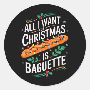 Adesivo Redondo Feliz Xmas Tudo Que Quero Para Homens Baguette De