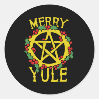 Adesivo Redondo Feliz Yule Pagan Yule Blessings
