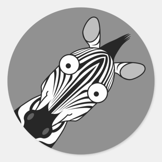 ADESIVO REDONDO FELIZ ZEBRA STICKER (Frente)