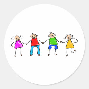 Adesivo Redondo Felizes Amigos