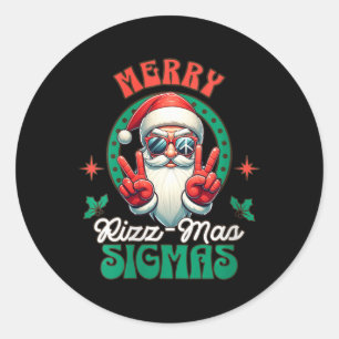 Adesivo Redondo Felizes De Mulheres Rizz Mas Sigmas Papais noeis D