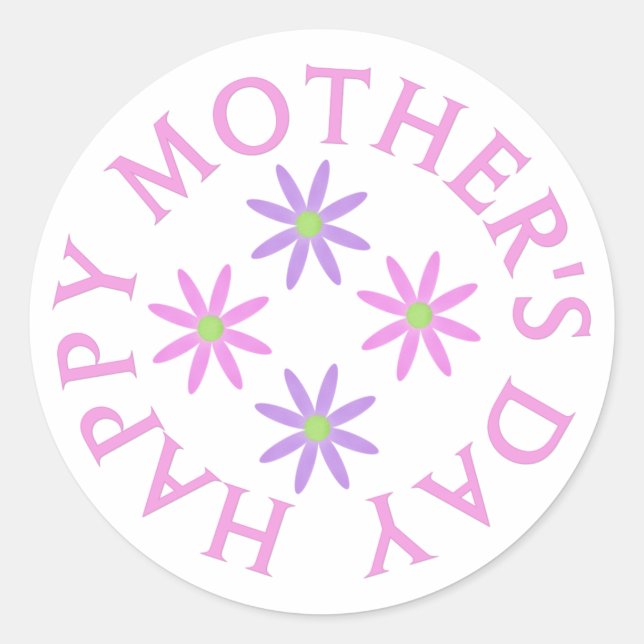 Adesivo Redondo Felizes dias de as mães (Frente)