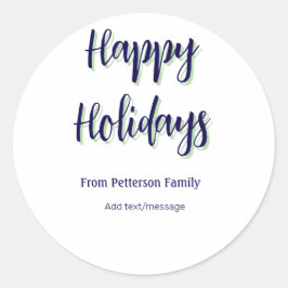 Adesivo Redondo Felizes feriados azuis na moda