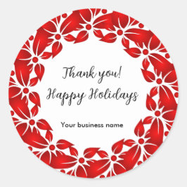 Adesivo Redondo Felizes Férias Obrigado Personalizado