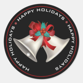 ADESIVO REDONDO FELIZMENTE FÉRIAS, O NATAL PERTENCE A PRETO